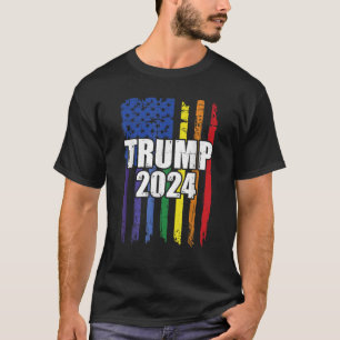 Trump 2024 Präsident Vintag LGBTQ Rainbow Gay Pri T-Shirt