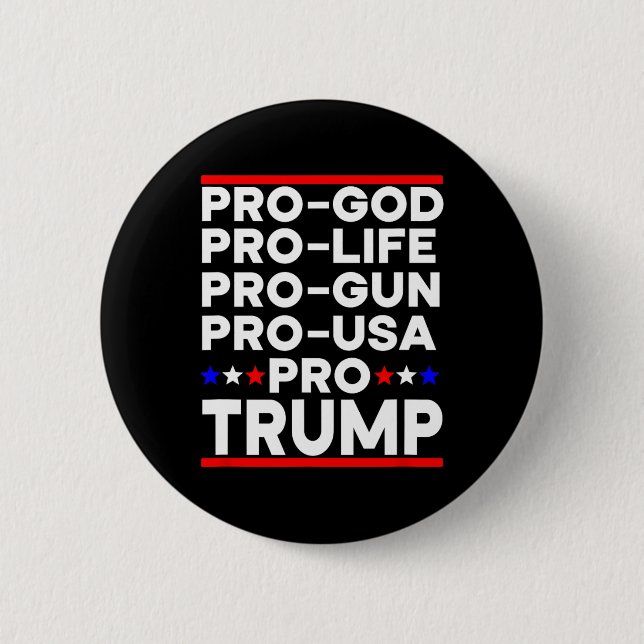 Trump 2024 Pro Waffe Pro Leben Pro Gott Pro USA Re Button (Vorderseite)
