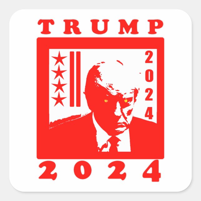 TRUMP 2024 QUADRATISCHER AUFKLEBER (Vorderseite)