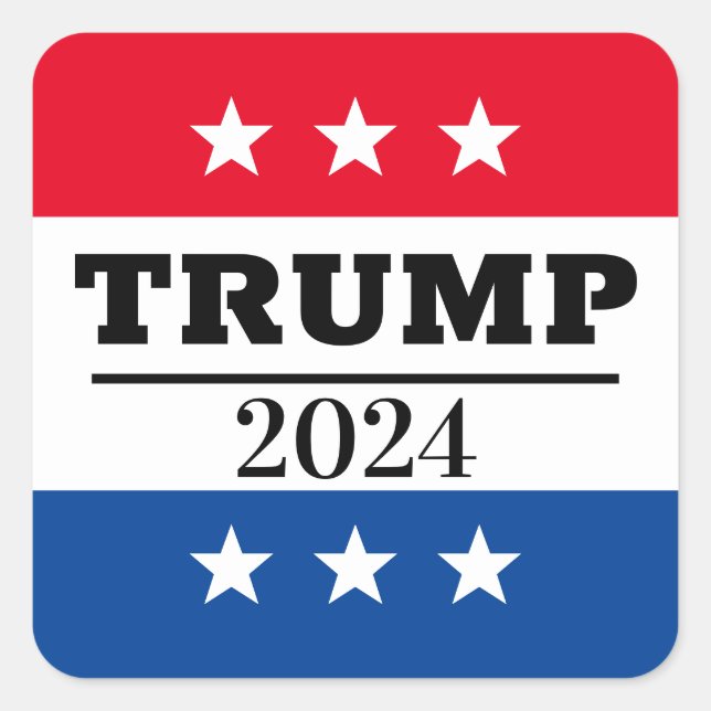 TRUMP 2024 QUADRATISCHER AUFKLEBER (Vorderseite)