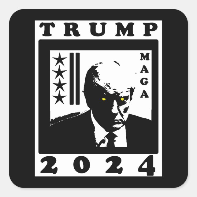 TRUMP 2024 QUADRATISCHER AUFKLEBER (Vorderseite)