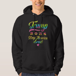 Trump 2024 Rainbow-Gefärbte Krawatte Behalte Ameri Hoodie