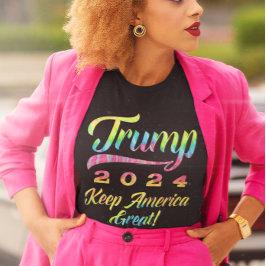 Trump 2024 Rainbow-Gefärbte Krawatte Behalte Ameri T-Shirt