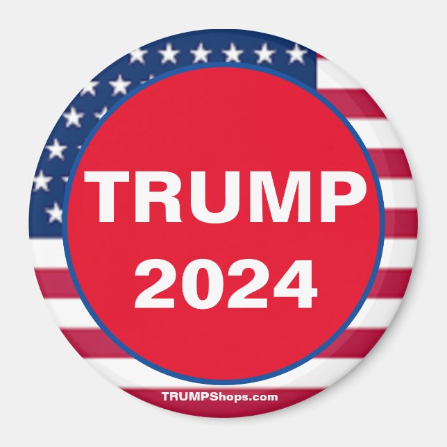 TRUMP 2024 Red Patriotic Magnet (Vorne)