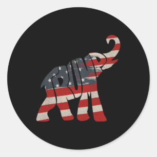 Trump 2024 Republikanischer Elefant Trump Unterstü Runder Aufkleber