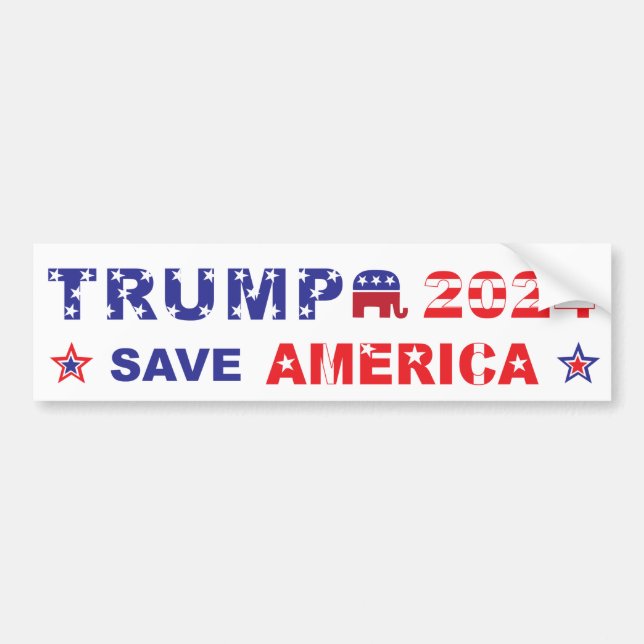 TRUMP 2024 RETTE AMERIKA AUTOAUFKLEBER (Vorne)