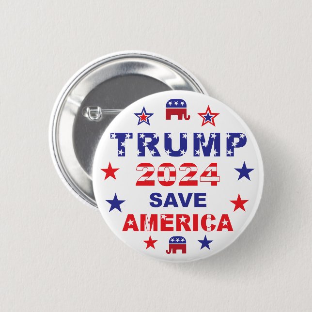 TRUMP 2024 RETTE AMERIKA BUTTON (Vorne & Hinten)