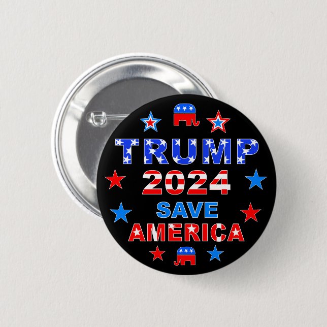 TRUMP 2024 RETTE AMERIKA BUTTON (Vorne & Hinten)