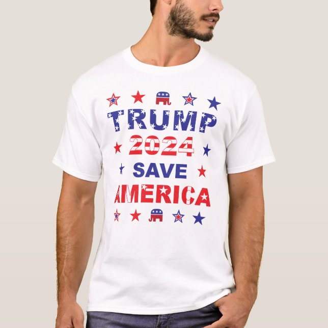 TRUMP 2024 RETTE AMERIKA T-Shirt (Vorderseite)