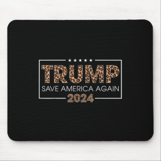 Trump 2024 Rette Amerika wieder Leopard Print Gesc Mousepad