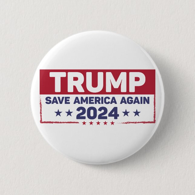 Trump 2024 Rettete Amerika wieder Button (Vorderseite)