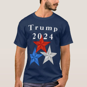 Trump 2024: Roter, Weißer und Blauer Stern T-Shirt