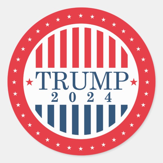 Trump 2024 runder aufkleber (Vorderseite)