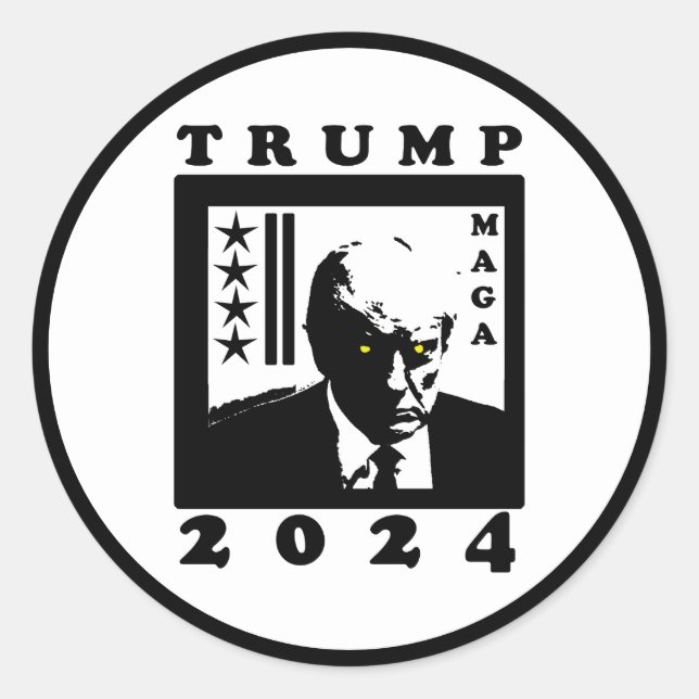 TRUMP 2024 RUNDER AUFKLEBER (Vorderseite)