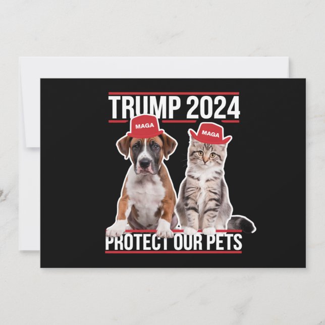 Trump 2024 schützt unsere Haustiere Katzen Hunde M Einladung (Vorderseite)
