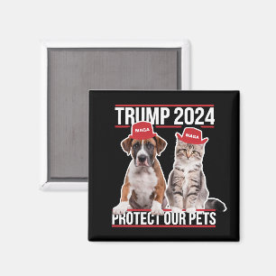 Trump 2024 schützt unsere Haustiere Katzen Hunde M Magnet