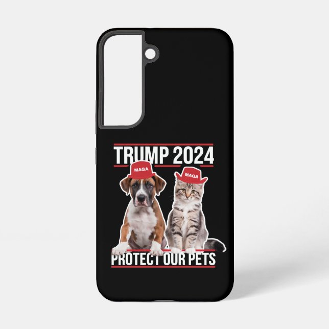 Trump 2024 schützt unsere Haustiere Katzen Hunde M Samsung Galaxy Hülle (Rückseite)