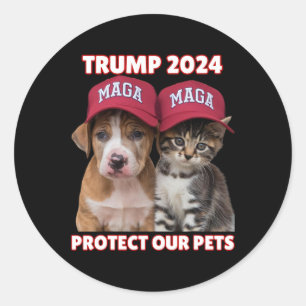 Trump 2024 schützt unsere Haustiere und isst unser Runder Aufkleber