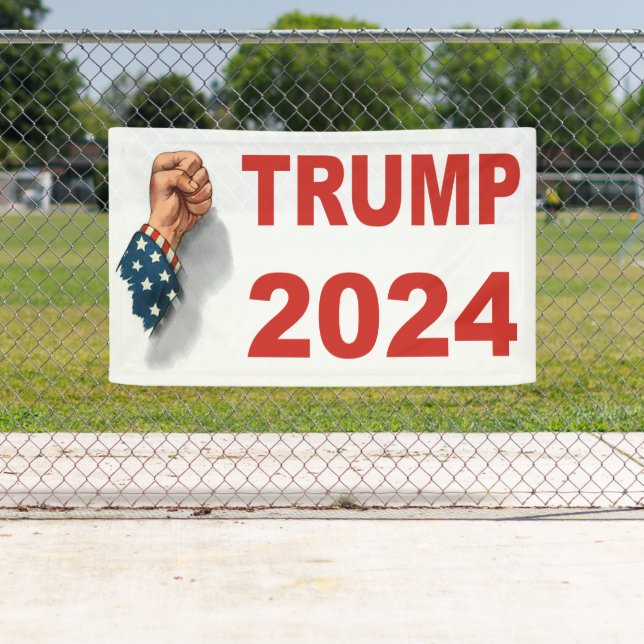Trump 2024 Shooting USA Fist Banner (Insitu)