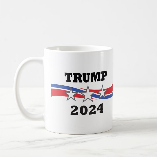 Trump 2024 - Sieg bei Sternen und Streifen Kaffeetasse (Links)