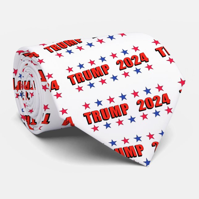 TRUMP 2024 Stars Neck Tie Krawatte (Gerollt)