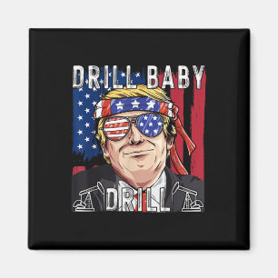Trump 2024 Support-Shirts Bohrer Baby Drill Black Magnet