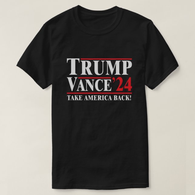 Trump 2024 T - Shirt "Take America Back" Black (Design vorne)