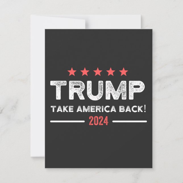 Trump 2024 Take America Back Dankeskarte (Vorderseite)