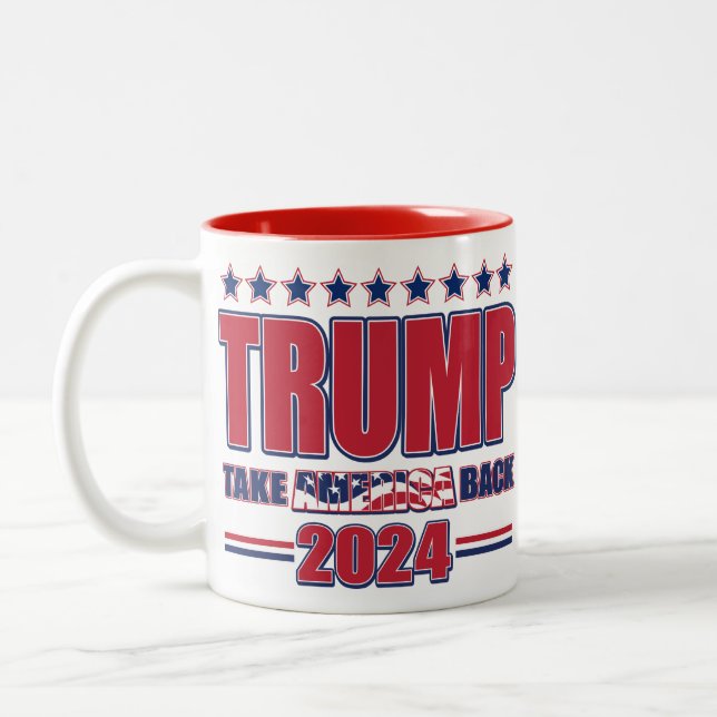 Trump-2024-Take-America-Back Zweifarbige Tasse (Links)