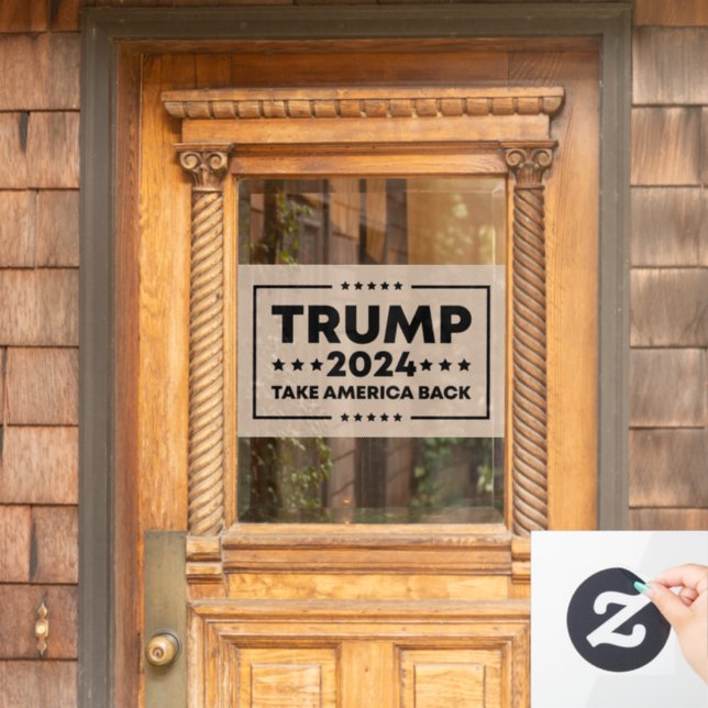 Trump 2024 Trump nimmt Amerika zurück Fensteraufkleber (Haustür)