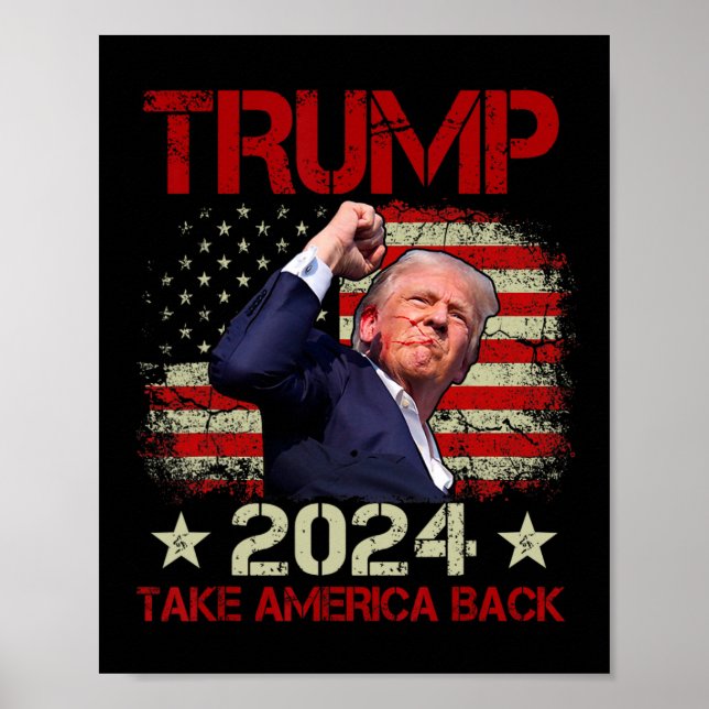 Trump 2024: Trump überlebt Kundgebung Poster (Vorne)