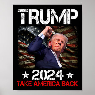 Trump 2024: Trump überlebt Kundgebung Poster