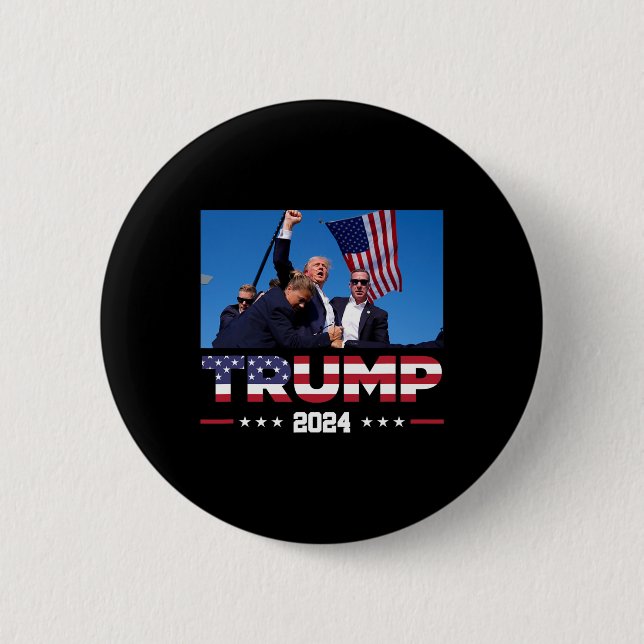 Trump 2024 überlebte bei der Kundgebung der Wahlen Button (Vorderseite)