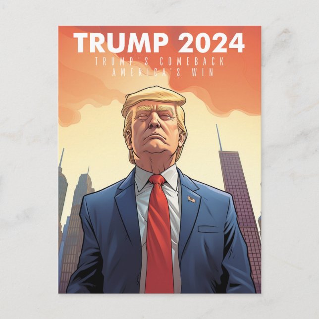 Trump 2024 - USA - Make America Great Again - Come Postkarte (Vorderseite)