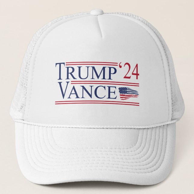 Trump 2024 Vance Truckerkappe (Vorderseite)