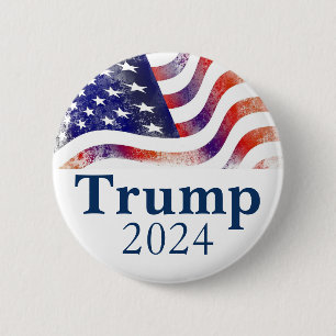 Trump 2024 verblasste amerikanische Flag-Kampagne Button