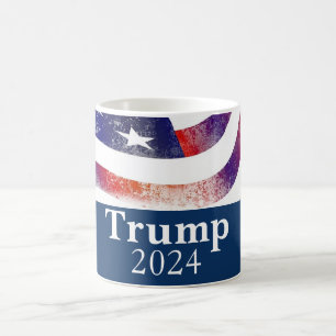 Trump 2024 verblasste amerikanische Flag-Kampagne Kaffeetasse