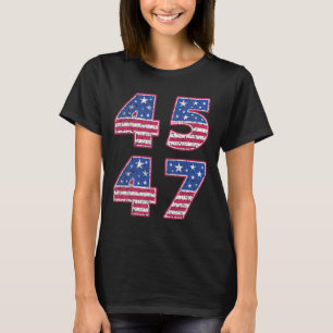 Trump 2024 Vintag 45 47 Amerika Flag T-Shirt für F