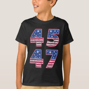 Trump 2024 Vintag 45 47 Amerika Flag T-Shirt für F