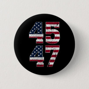Trump 2024 Vintag 45 47 steht unter amerikanischer Button