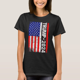 Trump 2024 Vintag amerikanische Flagge T-Shirt