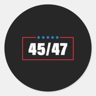 Trump 2024 Vintage 45 47 Amerika-Flagge-Shirt für  Runder Aufkleber