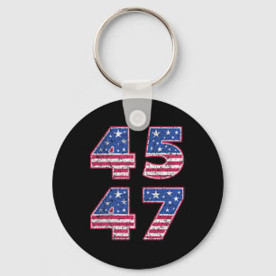 Trump 2024 Vintage 45 47 Amerika-Flagge-Shirt für Schlüsselanhänger