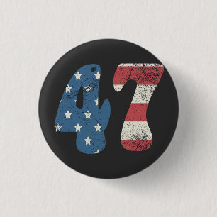 Trump 2024 Vintage Patriotische Amerikanische Flag Button