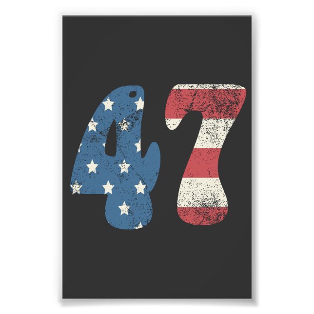 Trump 2024 Vintage Patriotische Amerikanische Flag Fotodruck (Vorne)