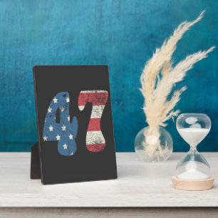Trump 2024 Vintage Patriotische Amerikanische Flag Fotoplatte