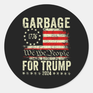 Trump 2024 Wahl Müll Stimme für Trump Präsident Runder Aufkleber