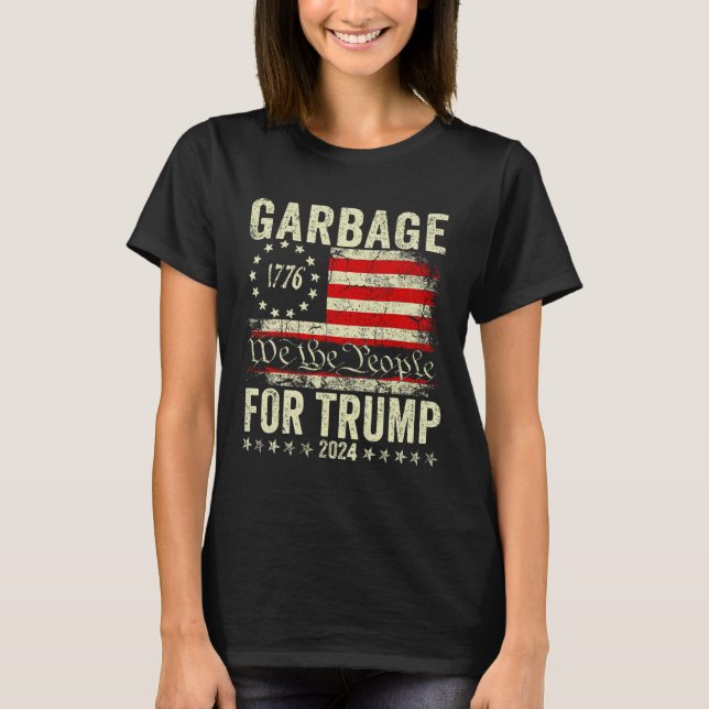 Trump 2024 Wahl Müll Stimme für Trump Präsident T-Shirt (Vorderseite)