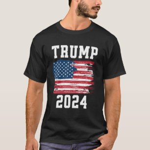 Trump 2024 Wahlkampagne Unterstützung Patriotic US T-Shirt