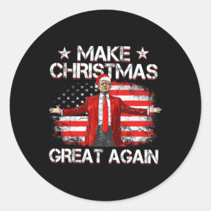 Trump 2024 Weihnachten wieder großartig machen Wit Runder Aufkleber